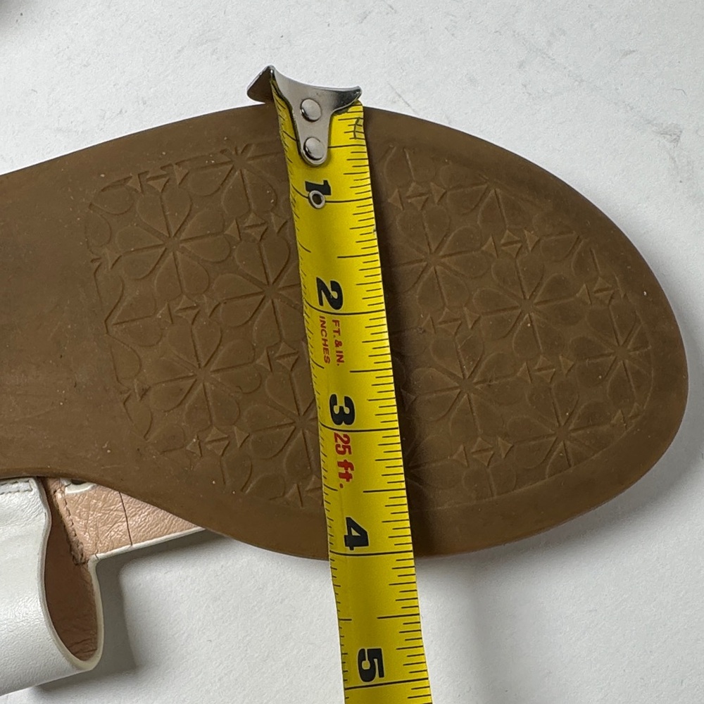 KATE SPADE Women's Castile White Leather Tan Sole Thong Toe‎ Sandals Size 8.5 - Picture 10 of 10